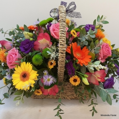 Rainbow Colours Basket Arrangement